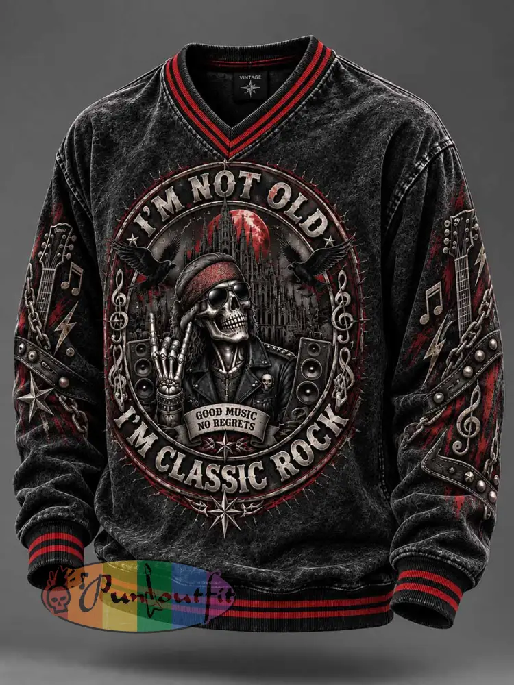 Men’s Classic Rock Fun Slogan Print Sweatshirt - As picture · S