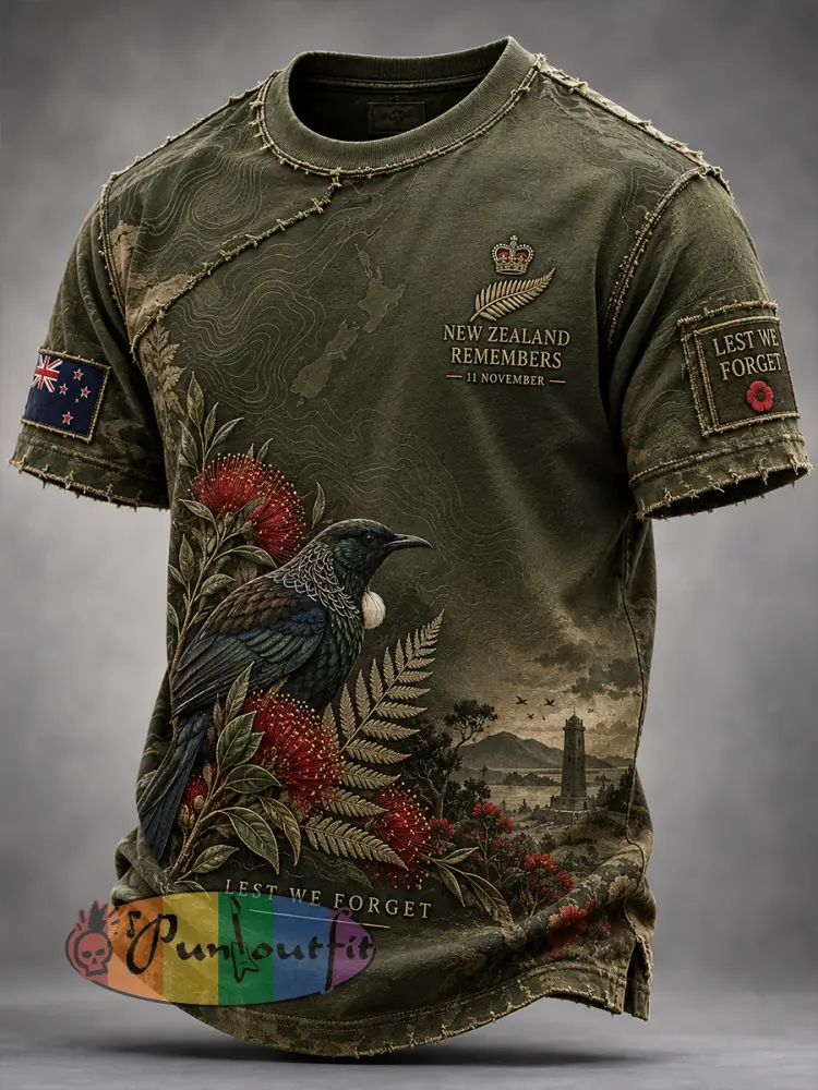 Men’s New Zealand Veteran Remembrance Day Short Sleeve T-Shirt - A · S