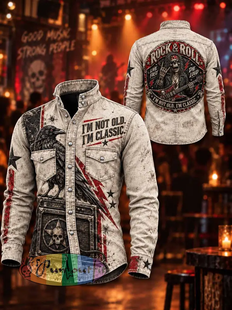 Men’s Vintage Punk Humorous Slogan Print Shirt - As picture · S