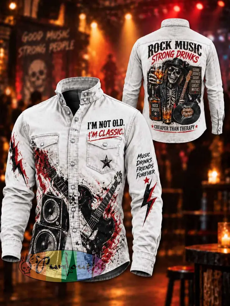 Men’s Vintage Punk Humorous Slogan Print Shirt - As picture · S