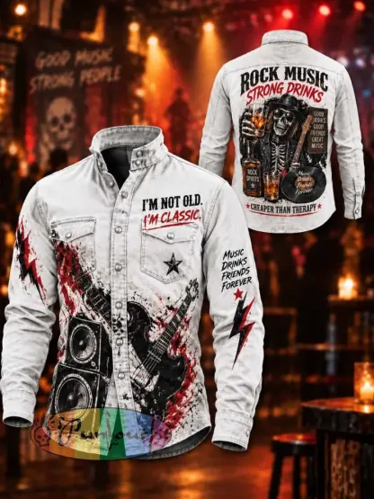 Men’s Vintage Punk Humorous Slogan Print Shirt - As picture · S