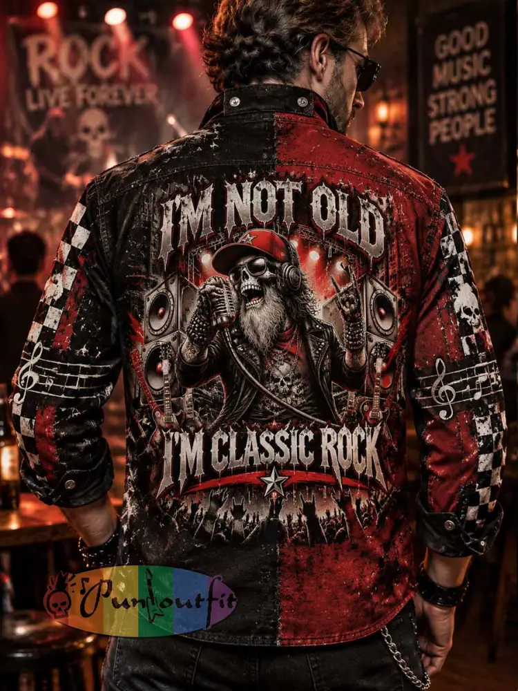 Men’s Vintage Punk Humorous Slogan Print Shirt - As picture · M