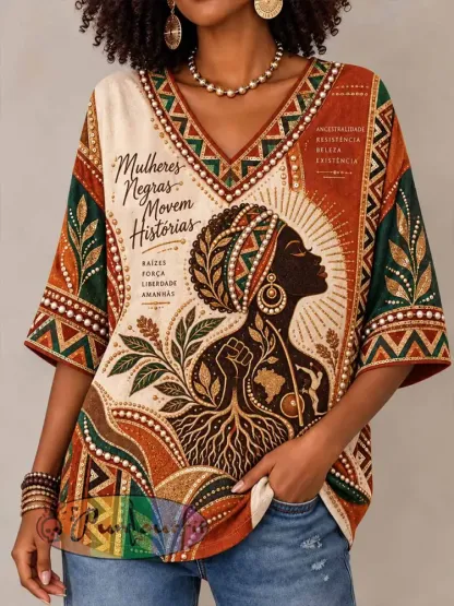Women’s Brazilian Black Consciousness Day Print T-Shirt - As picture · S