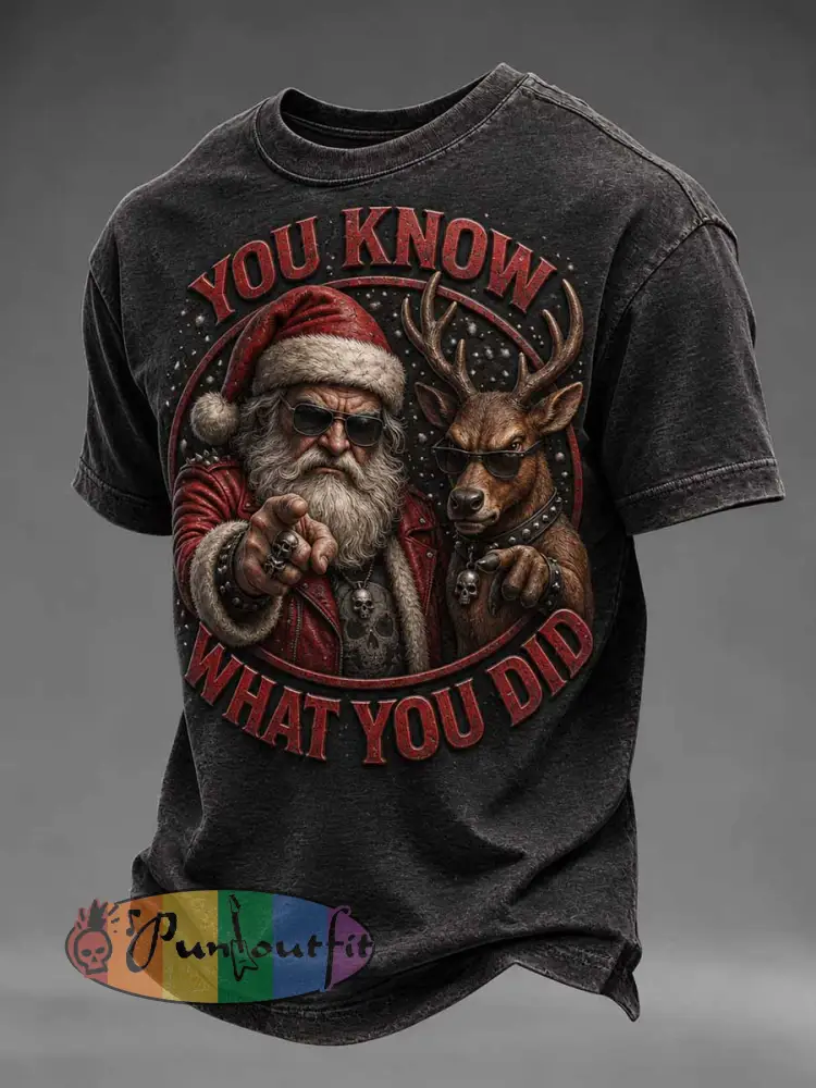 Men’s ’YOU KNOW WHAT YOU DID’ Fun Slogan Print T-Shirt - As picture · S