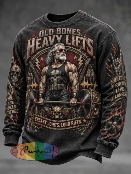 Men’s ’OLD BONES HEAVY LIFTS’ Fun Slogan Sweatshirt - As picture · S