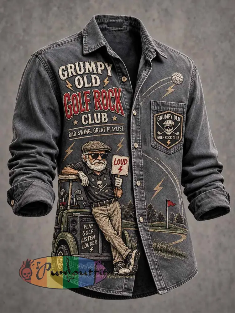 Men’s ’GRUMPY OLD GOLF ROCK CLUB’ Fun Slogan Shirt - As picture · S