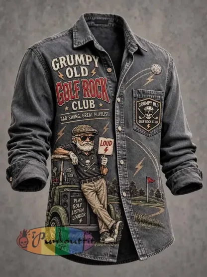Men’s ’GRUMPY OLD GOLF ROCK CLUB’ Fun Slogan Shirt - As picture · S