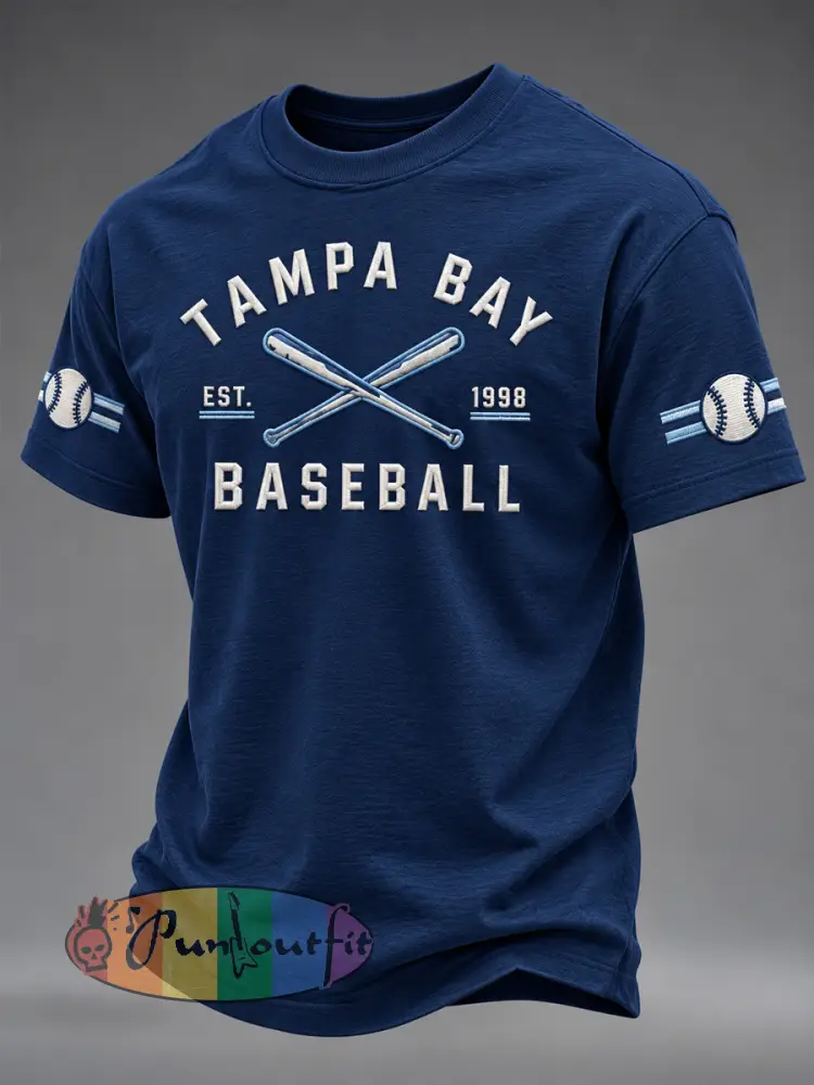 Men’s Gift For Baseball Fans Casual Tee - Navy Blue · S