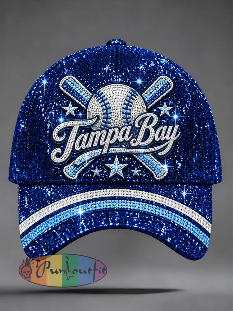 Unisex Tampa Bay Baseball Lover Print Hat - Deep Blue · ONE