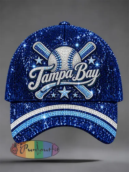 Unisex Tampa Bay Baseball Lover Print Hat - Deep Blue · ONE