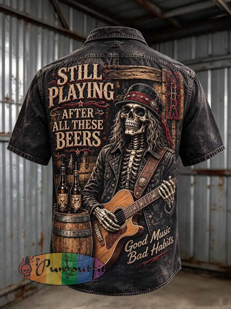 Men’s ’STILL PLAYING’ Patterned Print Shirt - As picture · M