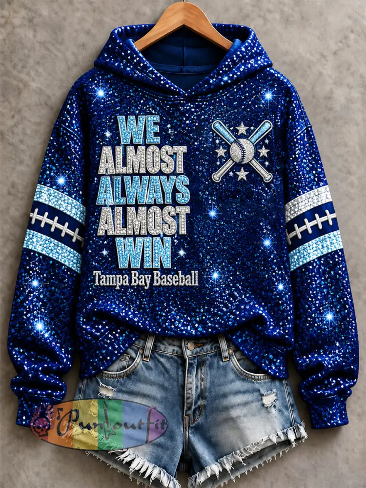 Women’s Tampa Bay Baseball Lover Print Sweatshirt - Deep Blue · S