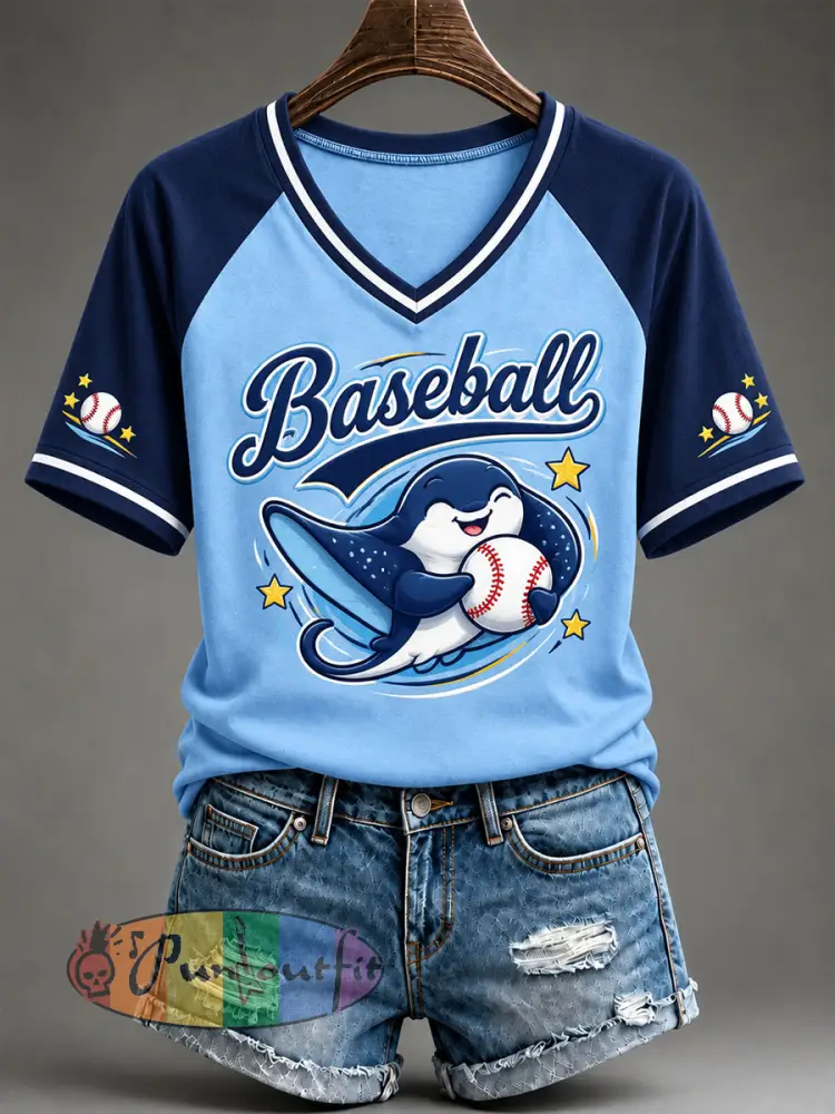 Women’s Gift For Baseball Fans Casual Short-Sleeved T-Shirt - As picture · S