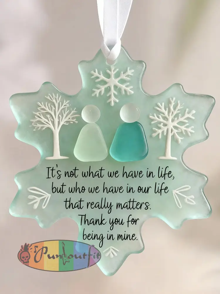 Snowflake Sea Glass Friendship Ornament - As picture · ONE