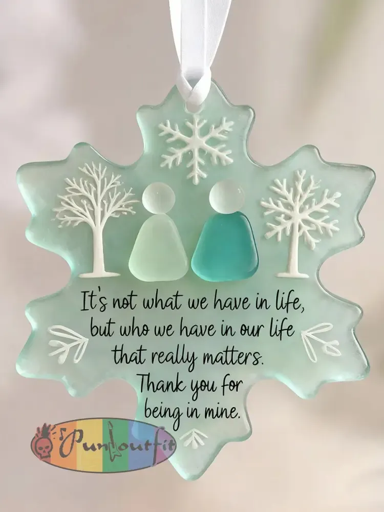 Snowflake Sea Glass Friendship Ornament - As picture · ONE