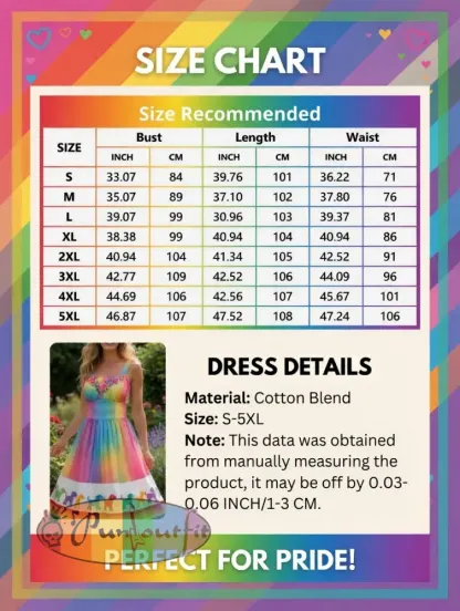Women’s Rainbow Floral Dog Art Printed Dress
