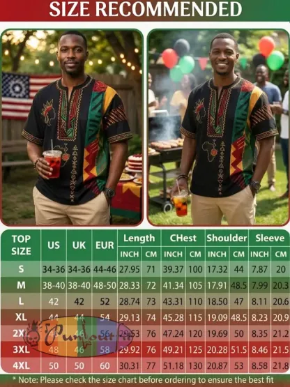 Men’s Retro Juneteenth Geometric Patchwork Casual V-Neck T-Shirt