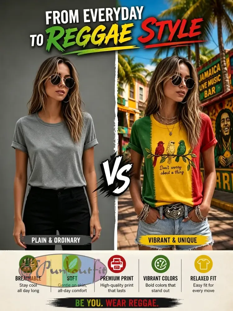 Women's 'Every Little Thing Is Gonna Be Alright' Printed Casual T-Shirt