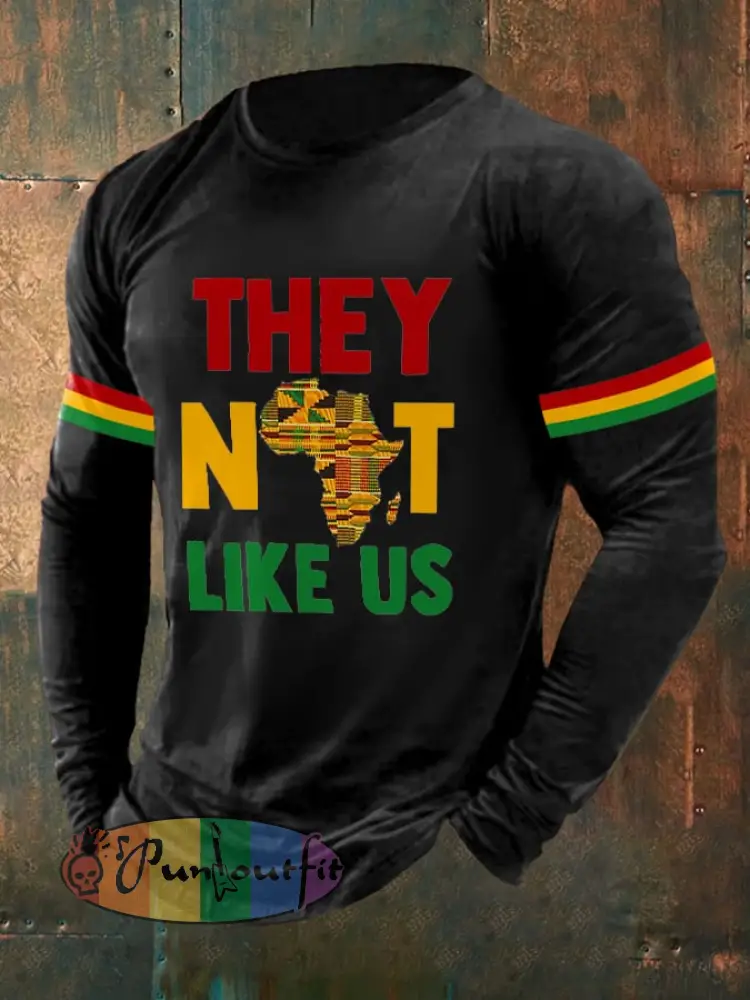 Men’s They Don’T Like Us Black History Print Long Sleeve Top
