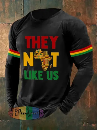 Men’s They Don’T Like Us Black History Print Long Sleeve Top