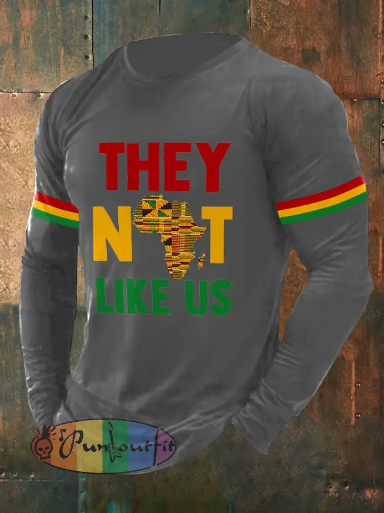 Men’s They Don’T Like Us Black History Print Long Sleeve Top