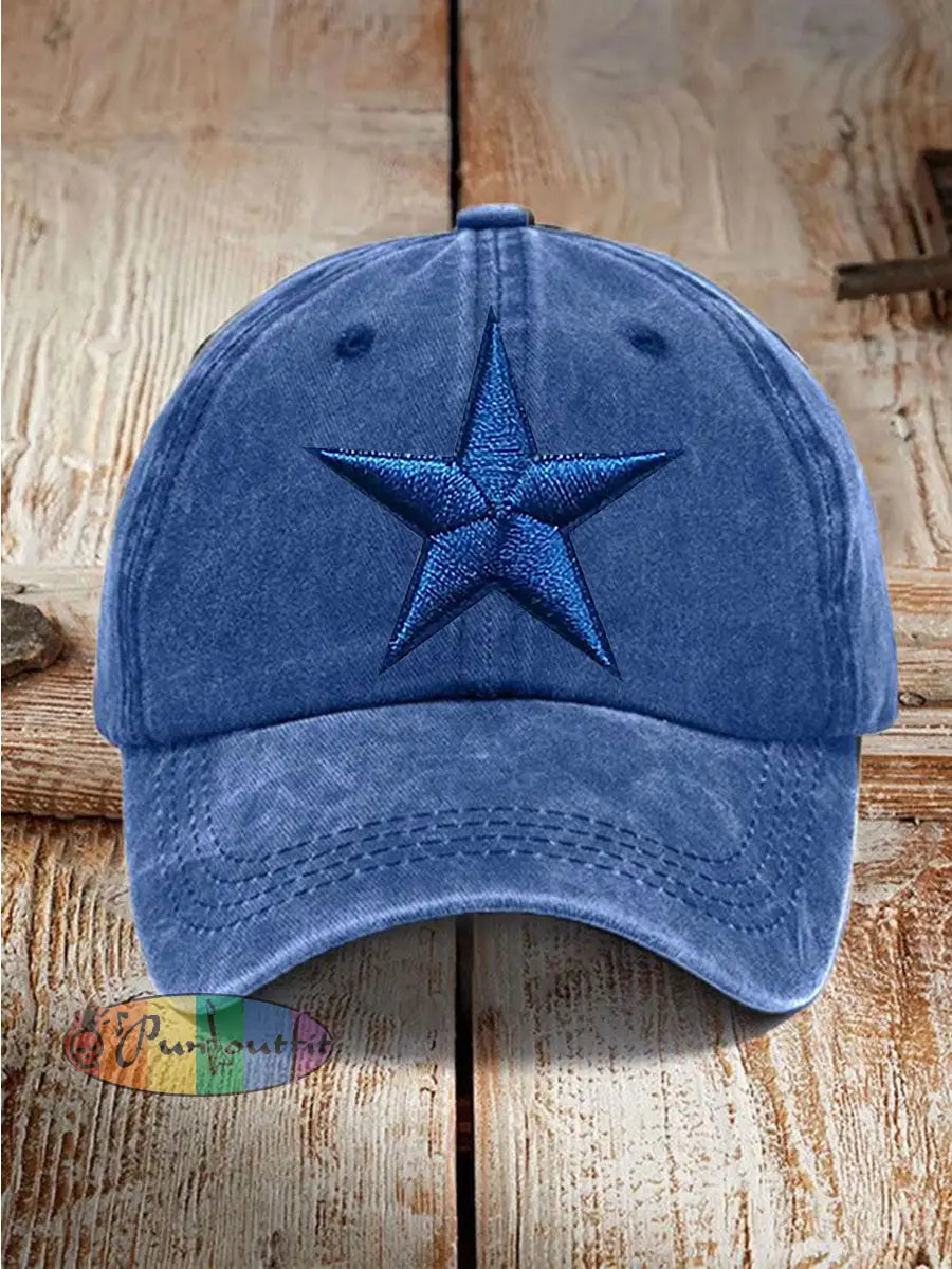 Football Print Casual Unisex Hat Blue / ONE