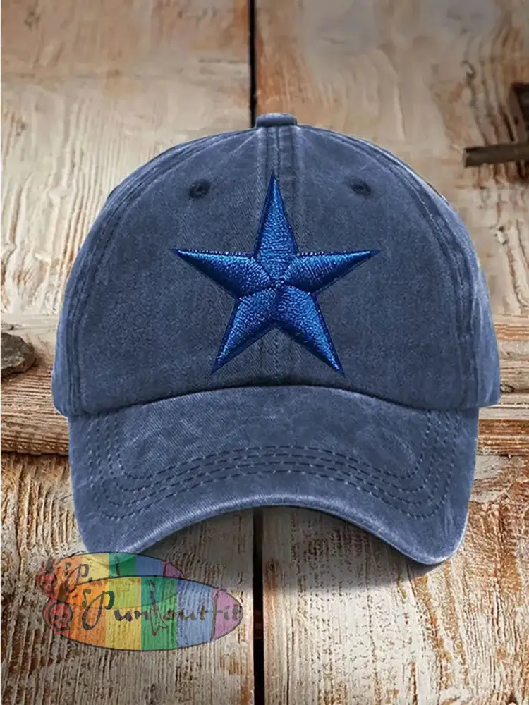 Football Print Casual Unisex Hat Navy Blue / ONE