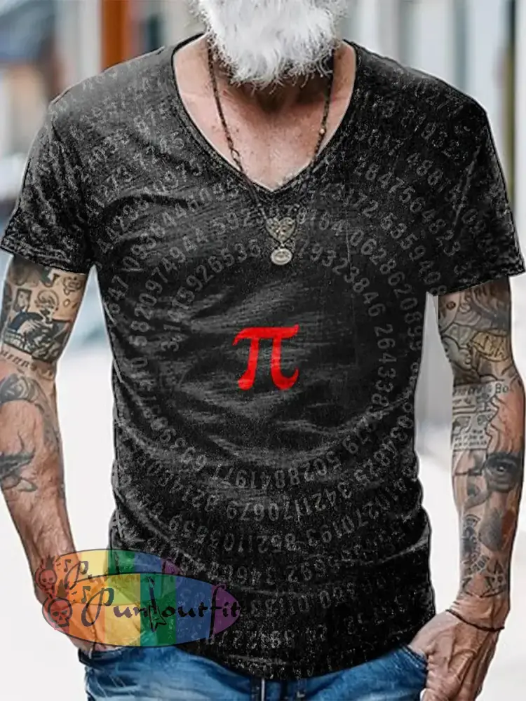 Letter Printed Vintage Fashion Loose V-Neck Short Sleeve T-Shirt Black / S