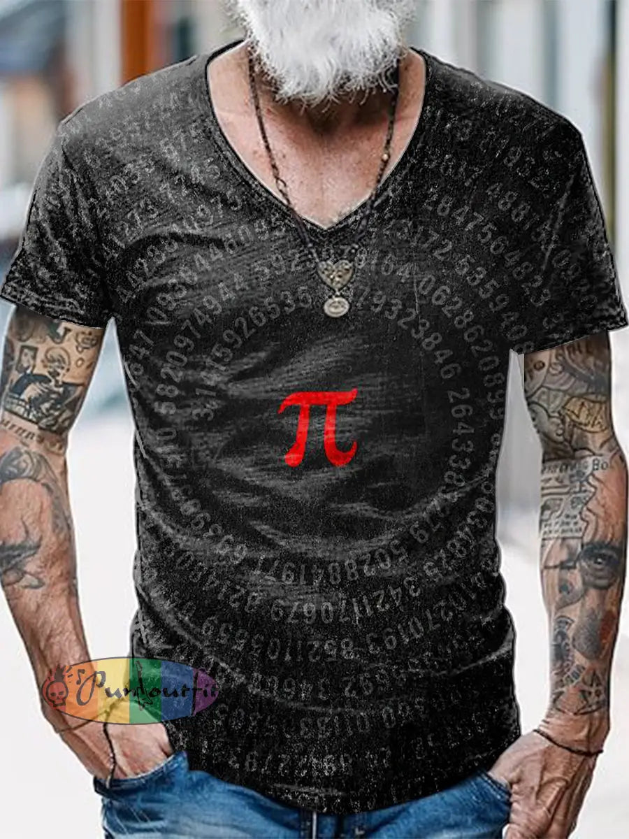 Letter Printed Vintage Fashion Loose V-Neck Short Sleeve T-Shirt Black / S