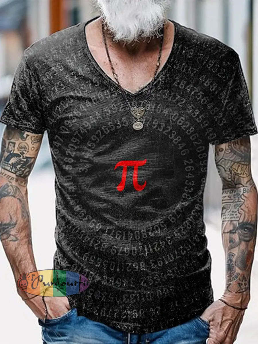 Letter Printed Vintage Fashion Loose V-Neck Short Sleeve T-Shirt Black / S