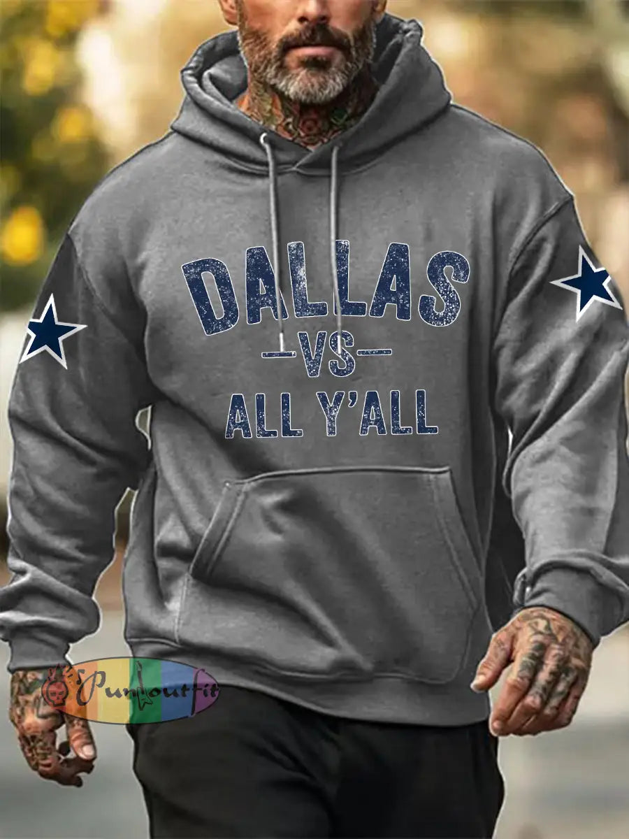 Men’s American football hooded sweatshirt Gray / S
