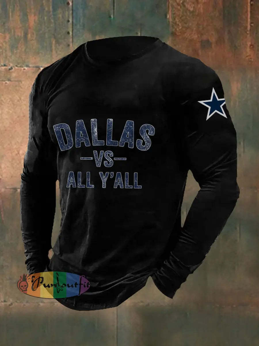 Men’s American Football Long Sleeve T Shirt Black / S