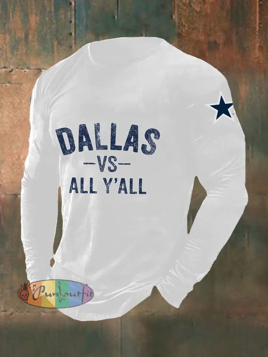 Men’s American Football Long Sleeve T Shirt White / S