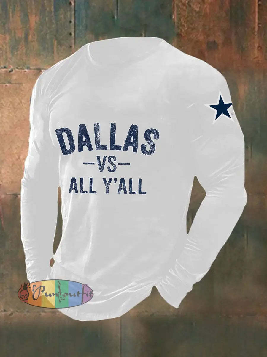 Men’s American Football Long Sleeve T Shirt White / S