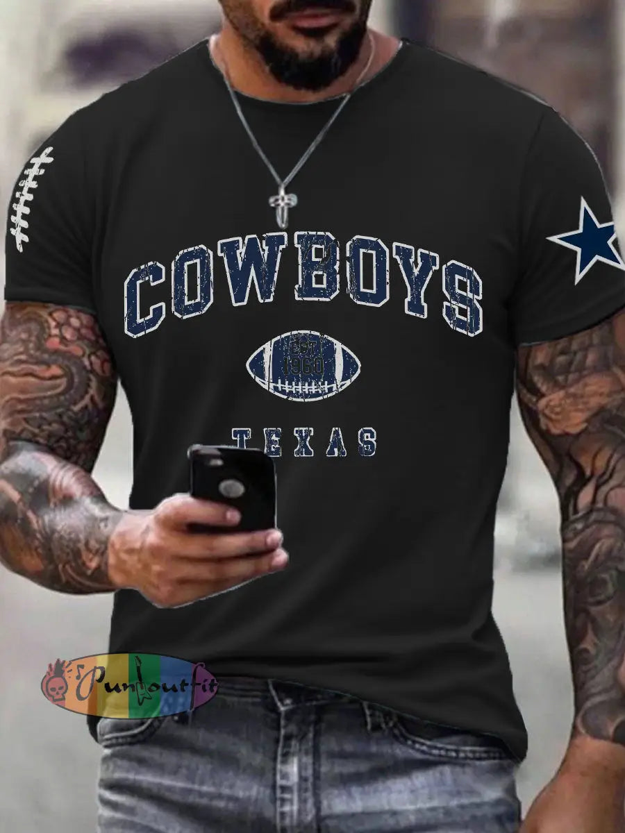 Men’s American Football T Shirt Black / S