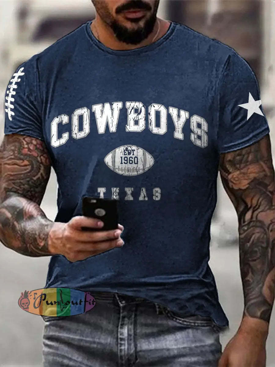 Men’s American Football T Shirt Dark Blue / S