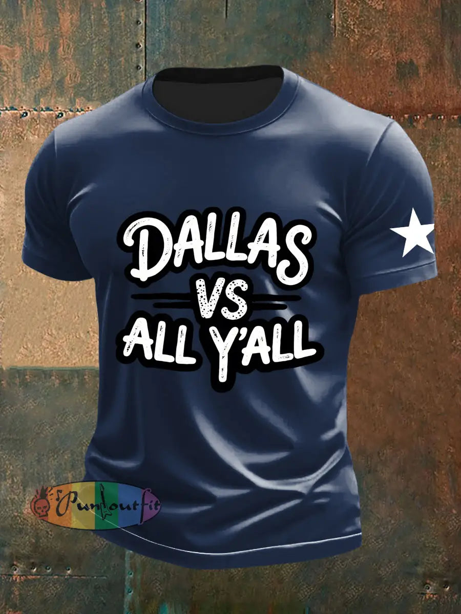Men’s American Football T Shirt Navy Blue / S