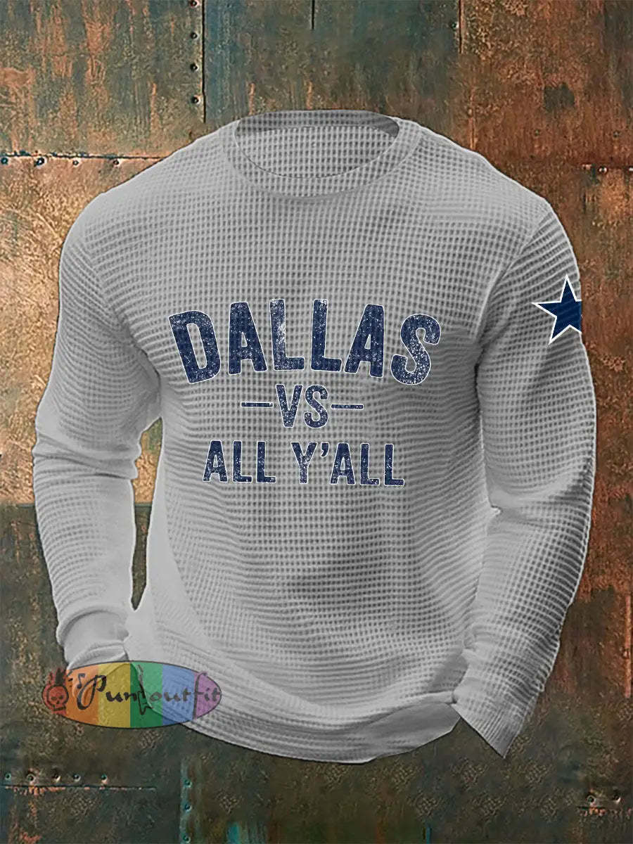 Men’s American Football Waffle Long Sleeve T shirt Gray / S