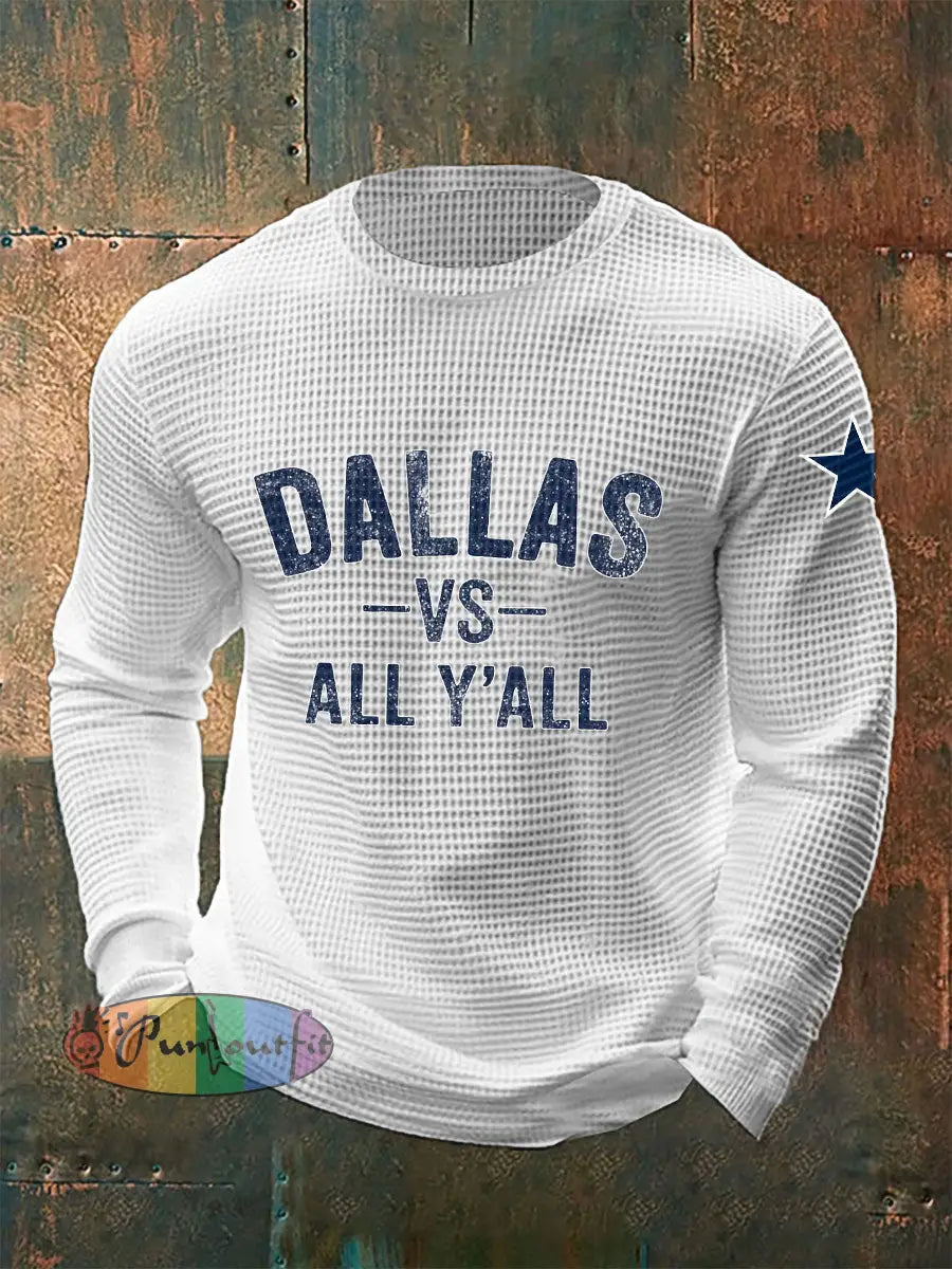 Men’s American Football Waffle Long Sleeve T shirt White / S