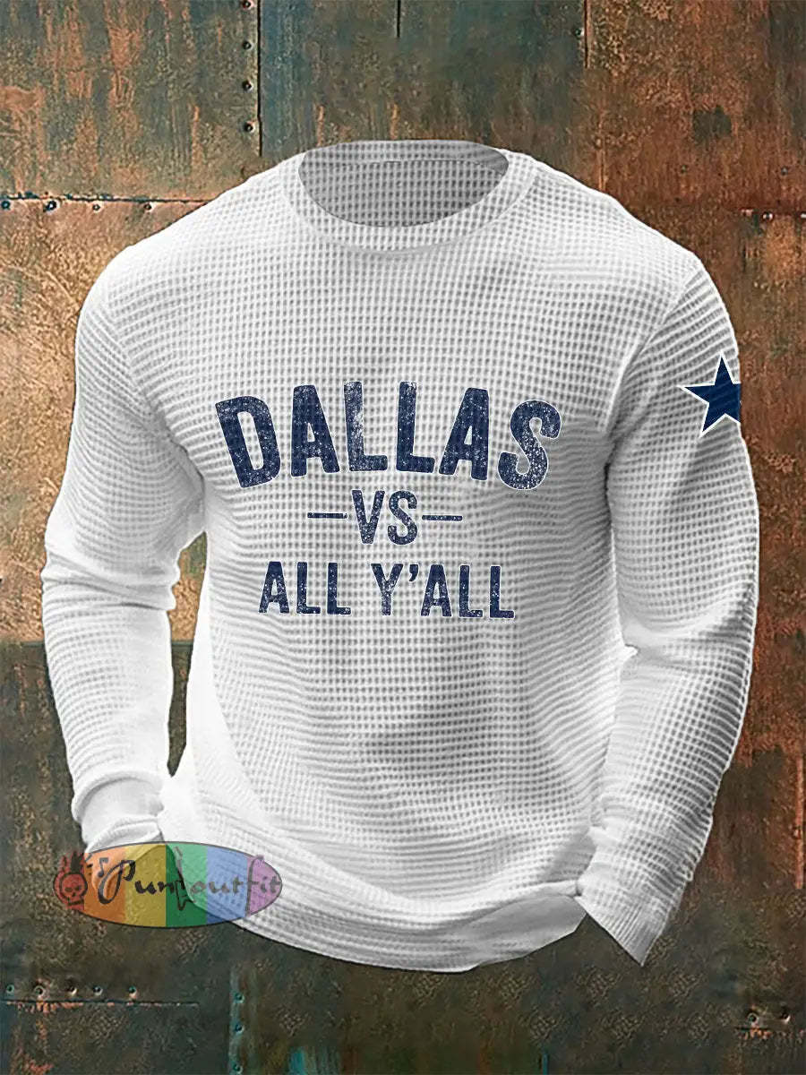 Men’s American Football Waffle Long Sleeve T shirt White / S