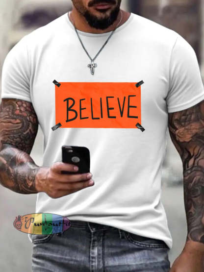 Men’s Believe Print T-shirt White / S