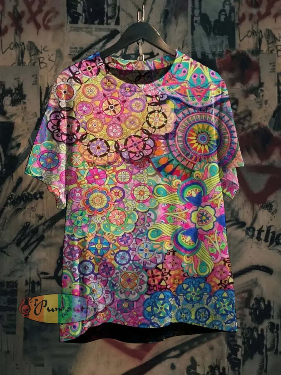 Men’s Bohemian Street Style Print Casual Shirt Long Sleeve T-Shirt / S