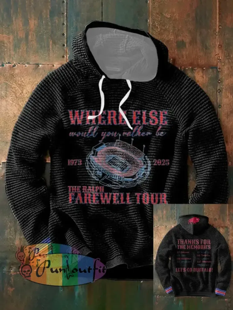 Men’s Buffalo Football Lover Printed Hoodie Black / S
