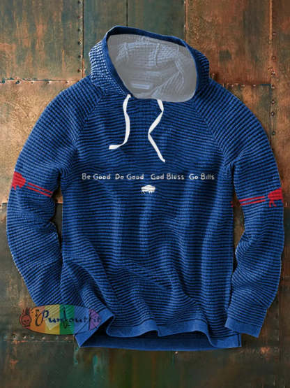 Men’s Buffalo Football Lover Printed Hoodie Blue / S