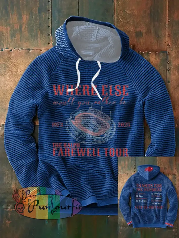 Men’s Buffalo Football Lover Printed Hoodie Blue / S