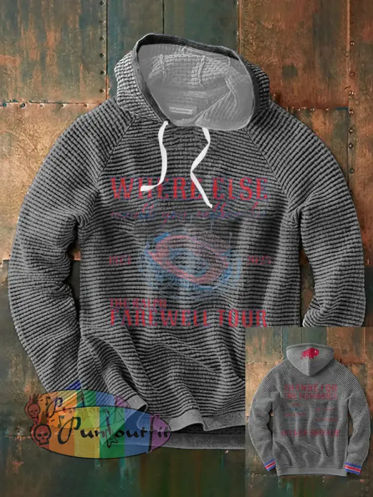 Men’s Buffalo Football Lover Printed Hoodie Light Gray / S