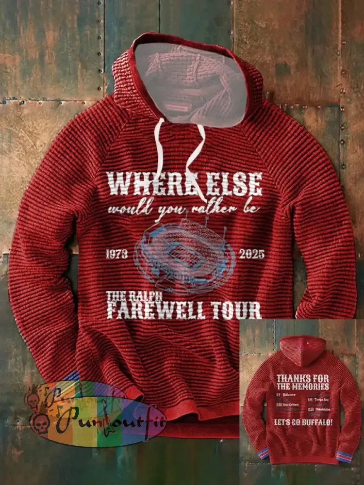 Men’s Buffalo Football Lover Printed Hoodie Red / S
