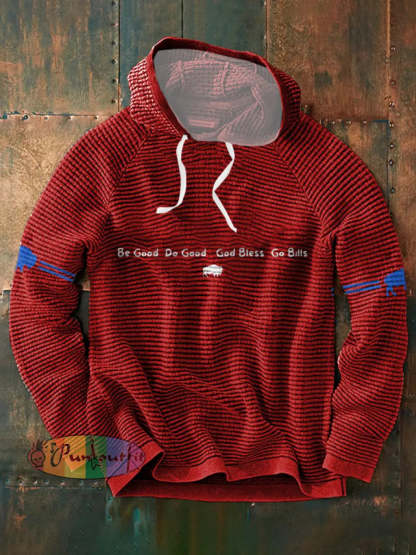 Men’s Buffalo Football Lover Printed Hoodie Red / S