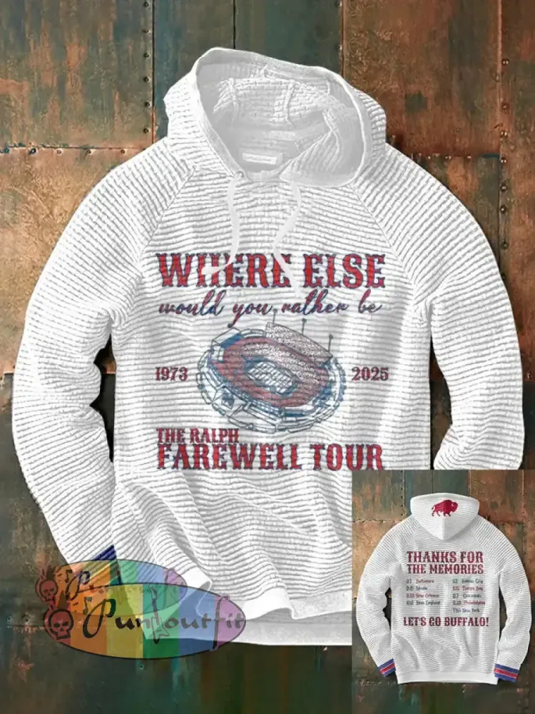 Men’s Buffalo Football Lover Printed Hoodie White / S