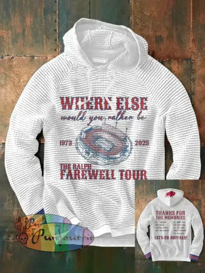 Men’s Buffalo Football Lover Printed Hoodie White / S